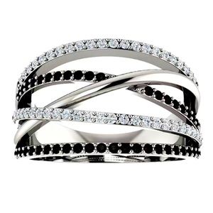 💥SALE💥for 1 day⭐️Gorgeous Silver Plated Black Sapphire Zircon Ring